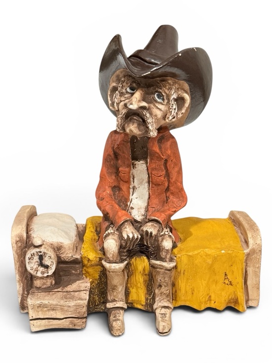 Shade Tree Creations Other - 1980s Cowboy “Early Riser” Figurine • Bill Vernon Design Shade Tree Collection